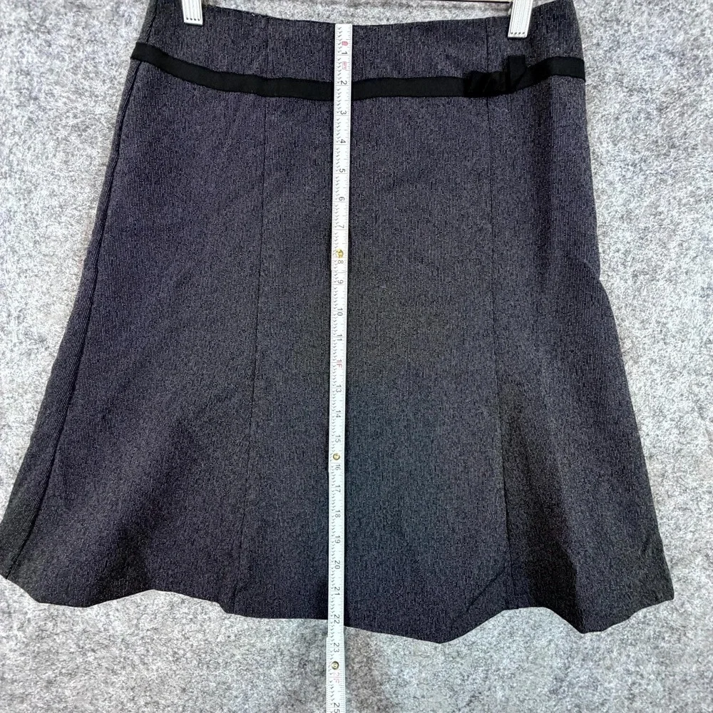 A.‎ Byer A-Line Skirt Womens 11 Heather Gray Cute Career Casual Ribbon Front